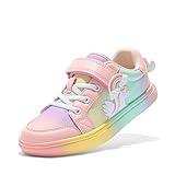 DREAM PAIRS Girls Shoes Sneakers Kids Toddler Rainbow Shoes Storybook Casual School Walking Shoes,Size 13 Little Kid,Rainbow/Pink,SDFS2308K