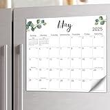 Aesthetic 2025-2026 Magnetic Calendar for Refrigerator, Fridge Calendar Magnet Runs Until December 2026, 20 Monthly Refrigerator Calendar with Greenery Design for Easy Organizing