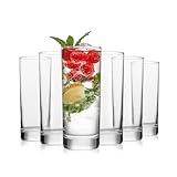 OUWO Highball Glasses Set of 6, 11.5oz Tall Drinking Glasses, Water Glass for Kitchen, Tom Collins Glasses, Mojito Glass Cups, Cocktail Glasses for Bar Glassware