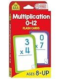 School Zone Multiplication 0-12 Flash Cards: 56 Math Cards, 3rd Grade, 4th Grade, Elementary Math, Multiplication Facts, Common Core, Ages 8+, Packaging May Vary