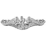 Mitchell Proffitt Submarine Dolphin Silver Lapel Pin, 1.5"