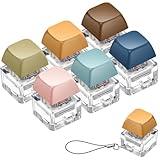 Taiyin 6 Pcs Keyboard Fidget Toy Fidget Clicker Keyboard Keychain Decompression Toys Button Stress Relief Gifts for Adult to Relief Stress Pass The Time (Morandi Colors)
