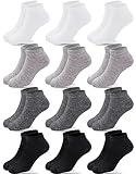 Duufin 12 Pairs Kids Athletic Ankle Socks Kid's Athletic Low Cut Socks Half Cushion Sock for Boys Girls, 4-6Years