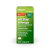 Amazon Basic Care 24 Hour Allergy Relief, Cetirizine Hydrochloride Tablets, 10 mg, 300 Count (Packaging may vary)