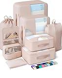 Veken 8 Set Packing Cubes for Travel, Gifts for Women Mom, Suitcase Organizer Bags for Luggage with Hanging Toiletry Bag and Shoe Bag, Vacation Essentials Travel Accessories for Cruise Ship