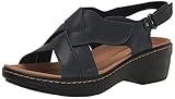 Clarks Women's Merliah Echo Heeled Sandal, Navy Leather, 10