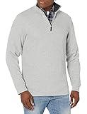 Amazon Essentials Men's Quarter-Zip French Rib Sweater, Light Grey Heather, Medium