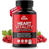 HerbaMe Heart Support and Blood Pressure Supplement, 120 Capsules, Promotes Cardiovascular Health, Healthy Cholesterol, Triglyceride, Homocysteine, CRP Levels | Natural Artery Cleanse and Protect