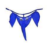 YEMYIQZ Men Thong Elephant Funny G-String Exotic Underwear T-Back Mesh Christmas Joke Gag Prank Gifts Valentines Day for Him (Blue)