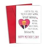 RollupJoy Funny Trump Mothers Day Card, Hilarious Mother's Day Gifts from Daughter Son, Praise Mothers Day Card for Her Wife Women, Happy Mother’s Day Gift for Mom