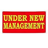 Vinyl Banner Multiple Sizes Under New Management Red Yellow Business Outdoor Weatherproof Industrial Yard Signs Red 4 Grommets 12x30Inches