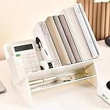 Fox Claw Acrylic Desktop Bookshelf, Detachable Bookcase, Clear Book Organizer, Book/CD/Magazine Rack for Office/Study Room Library/Home (White, 12.6“)