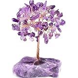 QINJIEJIE Amethyst Crystal Tree Crystals Healing Stones Reiki Natural Crystals Base Copper Wire Tree Life Spiritual Meditation Energy Tree Room Office Desk Decor Purple Gifts for Women Men