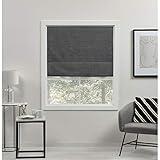Exclusive Home Curtains Acadia 100% Blackout Polyester Roman Shade, 23"x64", Grey