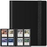 4 Pocket Card Binder for 160 Sleeves, Card Folder Ablum for Trading Cards Collection for Sports Cards, Baseball Cards, Game Cards, Mini TCG Binder Fit for MTG, Gift for Card Collector (Black)