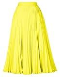 GRACE KARIN Women's Vintage Skirts A-line Pleated Flared Skirts Lemon Tonic L