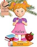 Personalized School Ornament 2024 – Fast & Free 24h Customization – Back to School Christmas Ornament for Tree – Custom Gift Wrapped First Day of School Girl Keepsake for Students