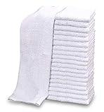 GOLD TEXTILES 60 PC New Cotton Blend White Restaurant Bar Mops Kitchen Towels 28oz (5 Dozen) (60, White)