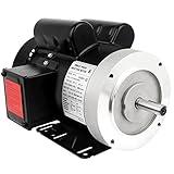 1.5HP Electric Motor 3450RPM Reversible Single Phase 56C Frame General Purpose Motor for Agricultural Machinery General Equipment 5/8" Shaft Diameter TEFC 115/230V