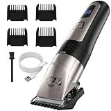 AJELU Dog Grooming Clipper Kit, Cordless Low Noise Rechargeable Electric Trimmer With Adjustable Comb & Detachable Blades, Suitable for Dogs, Cats, Pets