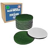 5" Abrasive Pad Hook & Loop Round Non-Woven Surface Prep Discs for Wood, Metal, Paint Stripping, Rust Removal, Deburring, Clean Soiled Surfaces, Coarse Scuff Pads - 240 Grit - 10 Pack (Green)