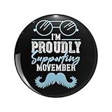 I'M Proudly Supporting Movember Blue Pin Brooch Badge - Lapel Pin