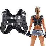 Prodigen Weighted Vest for Women and Men 12 Lbs with Reflective Stripe and Double Adjustable Buckle Straps Weight Vests for Strength Training, Jogging, Cardio, Weight Loss, Muscle Building, Black