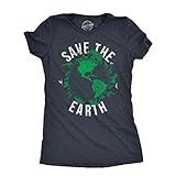 Womens Save The Earth T Shirt Funny Awesome Earth Day Mother Nature Animal Lover Tee for Ladies Funny T Shirts Cool Environmental Top Women's Novelty Tees Navy - XL