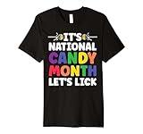 Funny National Candy Month Rainbow Lollipop Pride Premium T-Shirt