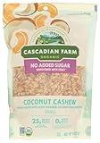 Cascadian Farm Organic Coconut Cashew Granola Cereal, No Added Sugar, 11 Ounces (Pack Of 4)