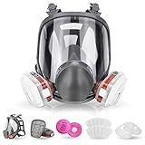 Reusable Respirator full Face Gas Cover, Organic Vapor Mask and Anti-fog, for Painting, mechanical polishing, logging, welding, Against Dust, Staining, Sanding & Cutting