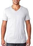 Bella Canvas Men's Comfortable V-Neck Soft Fitted Jersey T-Shirt, White, 3XL [Apparel]