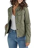 Wrangler Authentics Women's Stretch Denim Jacket, Olive, X-Large