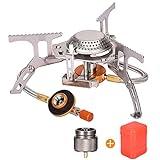 Sagafly Portable Camping Gas Stove with 1LB Propane Tank Adapter, Foldable Camp Stove Backpacking Stove with Piezo Ignition for Outdoor Hiking Cooking Burner