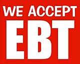 We Accept EBT Sticker (Business Store Window Electronic Benefit Transfer Cards) (4 x 3 inch)