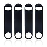 KTOJOY 4 PACK Stainless Steel Flat Bottle Opener, Beer Bottle Opener, 7inch, with Exquisite Packaging, for Kitchen, Bar or Restaurant, Black,