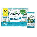 Gimme Seaweed - Sea Salt - 20 Count - Organic Roasted Seaweed Sheets - Keto, Vegan, Gluten Free - Great Source of Iodine & Omega 3’s - Healthy On-The-Go Snack for Kids & Adults