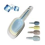 4Pcs Ice Scoop Set, Colorful Scoop for Freezer Kitchen Canisters Flour Powders Dry Foods Candy Popcorn Coffee Beans Pet Food Scoops
