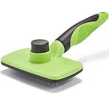 OEFEO Self Cleaning Dog Brush, Slicker Brush for Long and Short Haired Dogs, Skin Friendly Grooming Dog& Cat Brush for Shedding, Deshedding Dog Brush for Grooming, Green