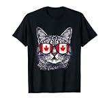 Canada Flag Cat Canadian Pride Sunglass Canada Maple Leaf Men Women Girls Kids T-Shirt
