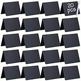 SUMERBOX 20 Pack Mini Chalkboard Signs, 4"x3" Small Chalkboard Signs for Food Buffet Party, Tabletop Chalkboard Signs Food Labels for Wedding Bakery Buffet, Easy to Write and Wipe Off