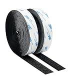 Hook and Loop Tape with Adhesive, Heavy Duty Self Sticky Interlocking Tape, Sewing Fasteners for Handmade, Photo Frames, Mosquito Net, Carpets, Car and DIY, 1 inch * 20 Feet * 2 Rolls