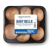 Amazon Grocery, Whole Baby Bella Mushrooms, 8 Oz (Previously Fresh Brand, Packaging May Vary)