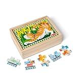 Melissa & Doug Pets 4-in-1 Wooden Jigsaw Puzzles in a Storage Box (48 pcs) - FSC Certified