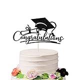 Sodasos Congratulations 2024 Graduation Cake Topper,Congrats Grad Cake Decor - 2024 High School; College;Senior Graduation Party Decorations Supplies (black)