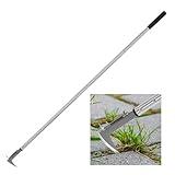 BARAYSTUS Crack Weeder, Stainless Steel Manual Crevice Weeding Tool, Long Handle Weed Grabber Remover, L-Shaped Manual Weeder Puller, Durable Crevice Weeding Tool for Sidewalk Garden Patio Lawn