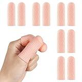 tifanso 12 PCS Finger Cots - Finger Protectors Gel Finger Gloves Covers Fingertip Sleeves Guards for Cracked Skin, Trigger Finger and More, Large Size