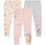 Disney Lilo & Stitch, Minnie Mouse, Frozen Princess Girls 3 Pack Legging Pants Set for Little Kids to Big Kids