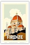 Florence (Firenze) Italy - Santa Maria del Fiore Cathedral the Duomo of Florence - Vintage Travel Poster c.1930 - Master Art Print (Unframed) 12in x 18in