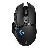 Logitech G502 Lightspeed Wireless Gaming Mouse with Hero 25K Sensor, PowerPlay Compatible, Tunable Weights and Lightsync RGB - Black